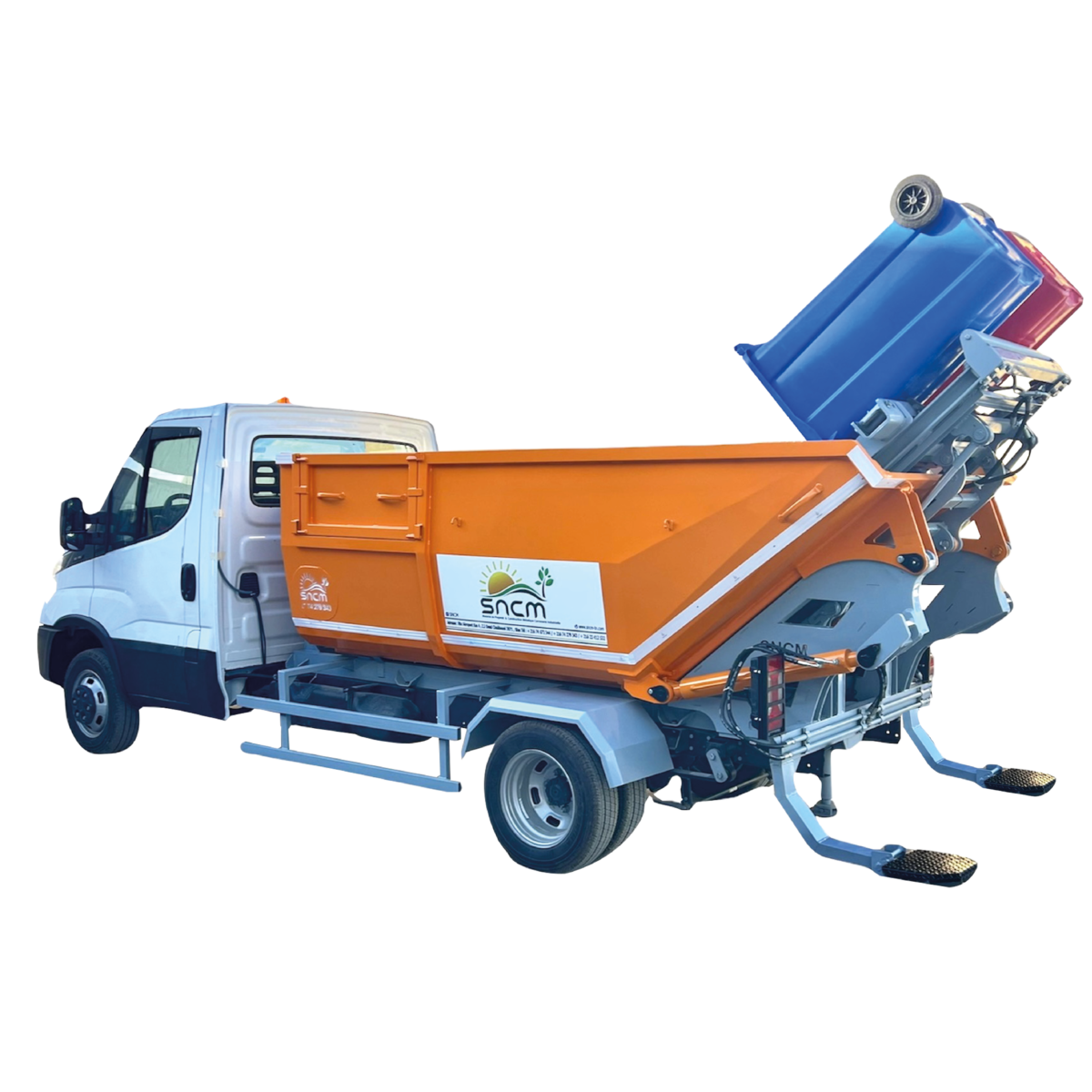Satellite Dump Truck 5m3 à 7m3 with container universel system