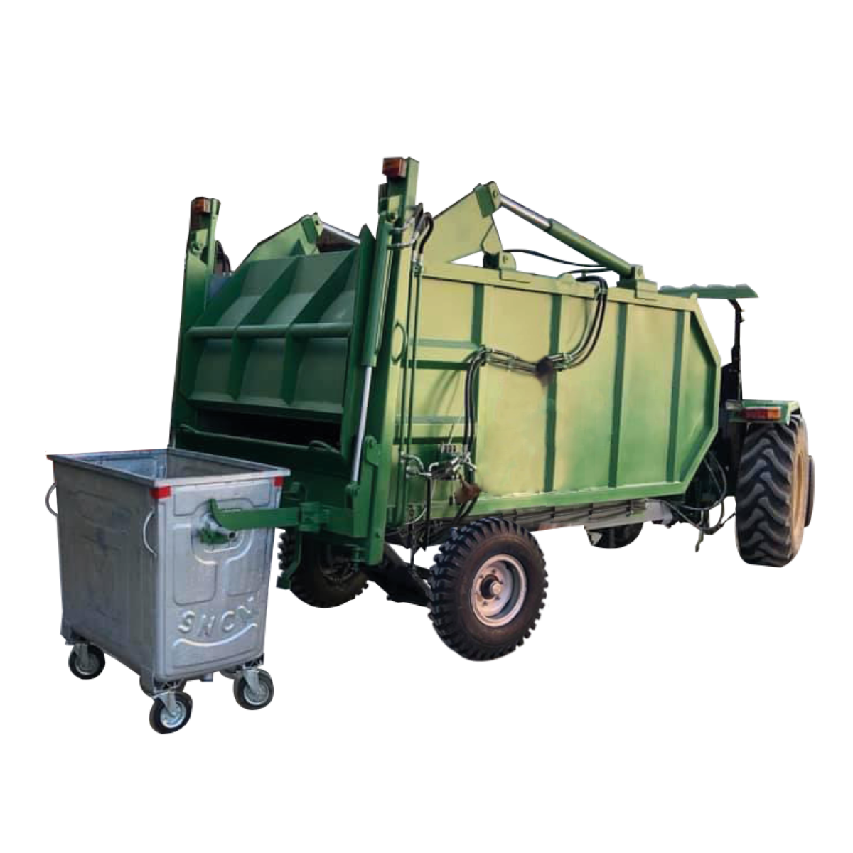 Rear loader garbage towable container lift 7m3